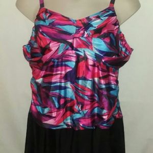 Swimsuit Dress Size 3XL Multi-Color & Black Bottom